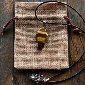 Tiger Eye Coffin Tigers Eye Necklace Crystal Coffin Necklace